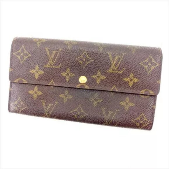 Louis Vuitton Wallet Purse Long Wallet Monogram Brown Woman Authentic Used